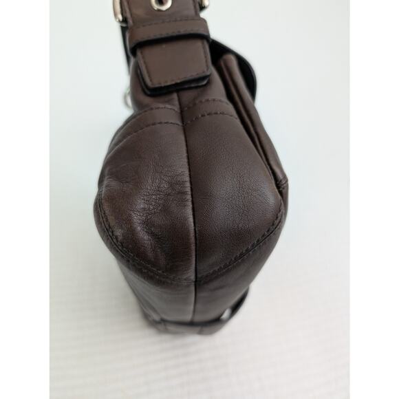 Vintage COACH Soho Leather Pocket Flap Y2K Chocolate Brown Shoulder Bag 3653 - Picture 10 of 16